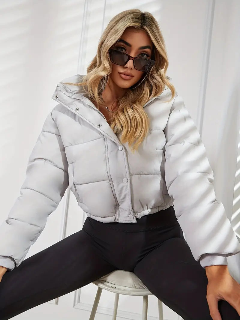 Casual Cropped Puffer Winterjas Voor Dames - Sasha