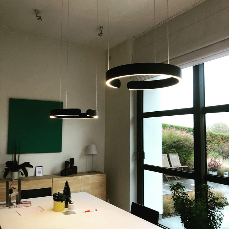 LumaHalo - Moderne LED Hanglamp - Cirkelontwerp in Zwart/Wit/Goud