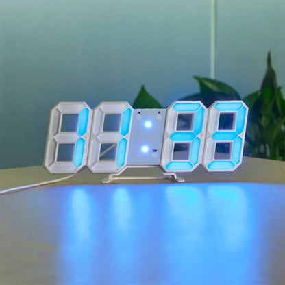 TimeGlow 3D LED Wandklok – Digitale Klok met Instelbare Verlichting