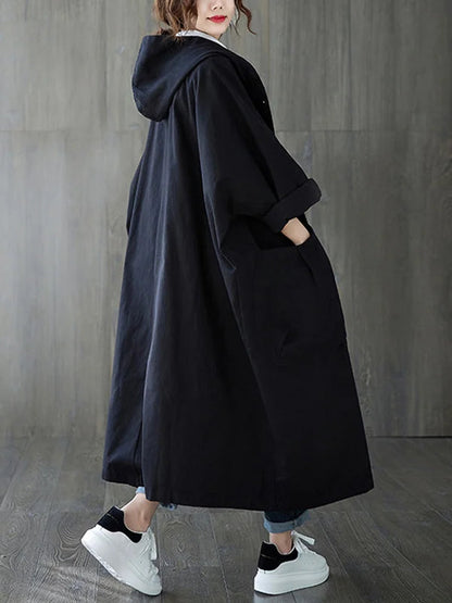 Lange Waterdichte Trenchcoat Voor Dames - Dema