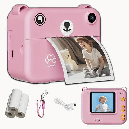 SnapKid - Compacte Instant Camera voor Kinderen - 1080P HD, Foto & Video, Inclusief Afdrukpapier & USB-oplader