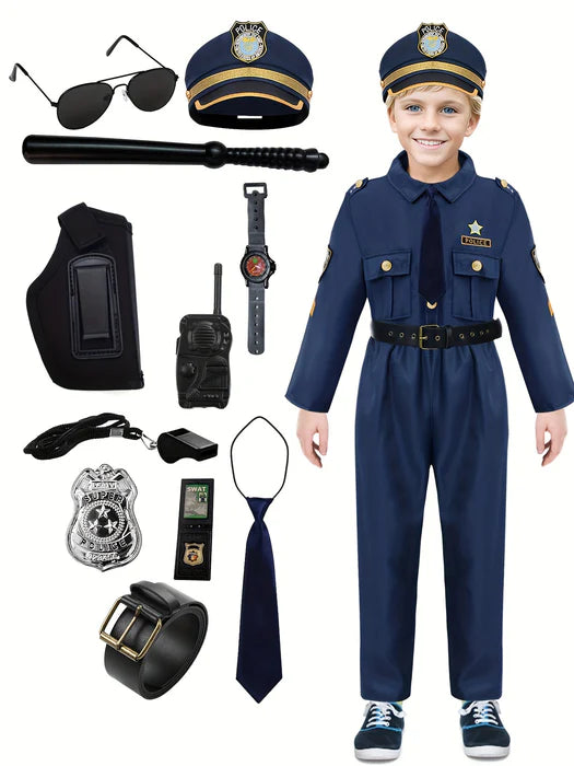 Dappere Politie Outfit voor Kinderen - Perfect voor Carnaval en Feesten