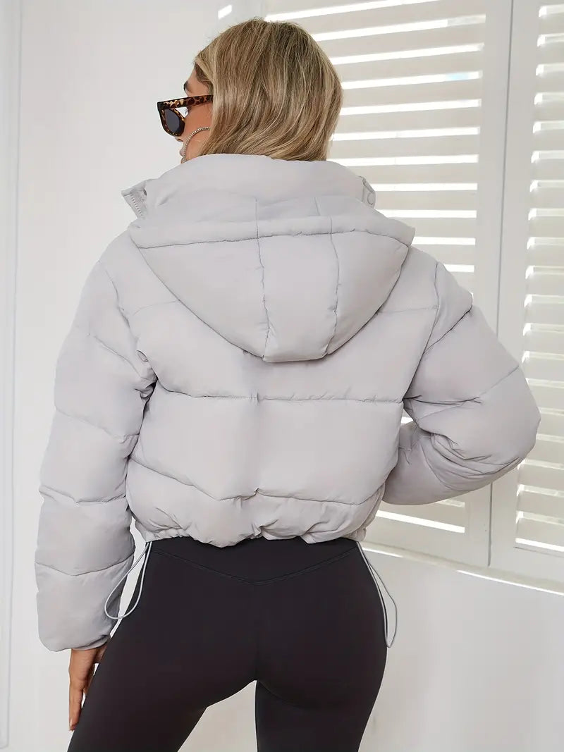 Casual Cropped Puffer Winterjas Voor Dames - Sasha