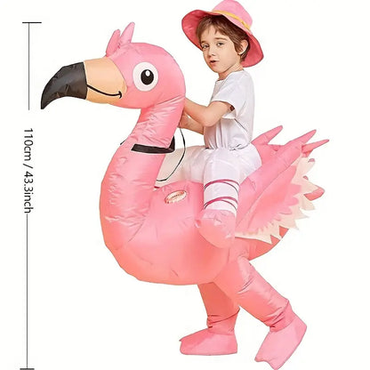 FlamingoRider - Grappig Opblaasbaar Flamingo Kostuum voor Carnaval & Feestelijke Evenementen