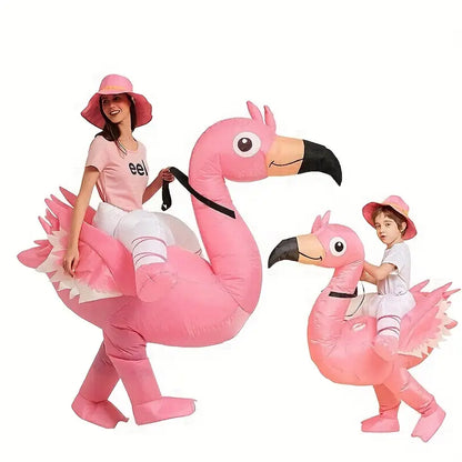 FlamingoRider - Grappig Opblaasbaar Flamingo Kostuum voor Carnaval & Feestelijke Evenementen