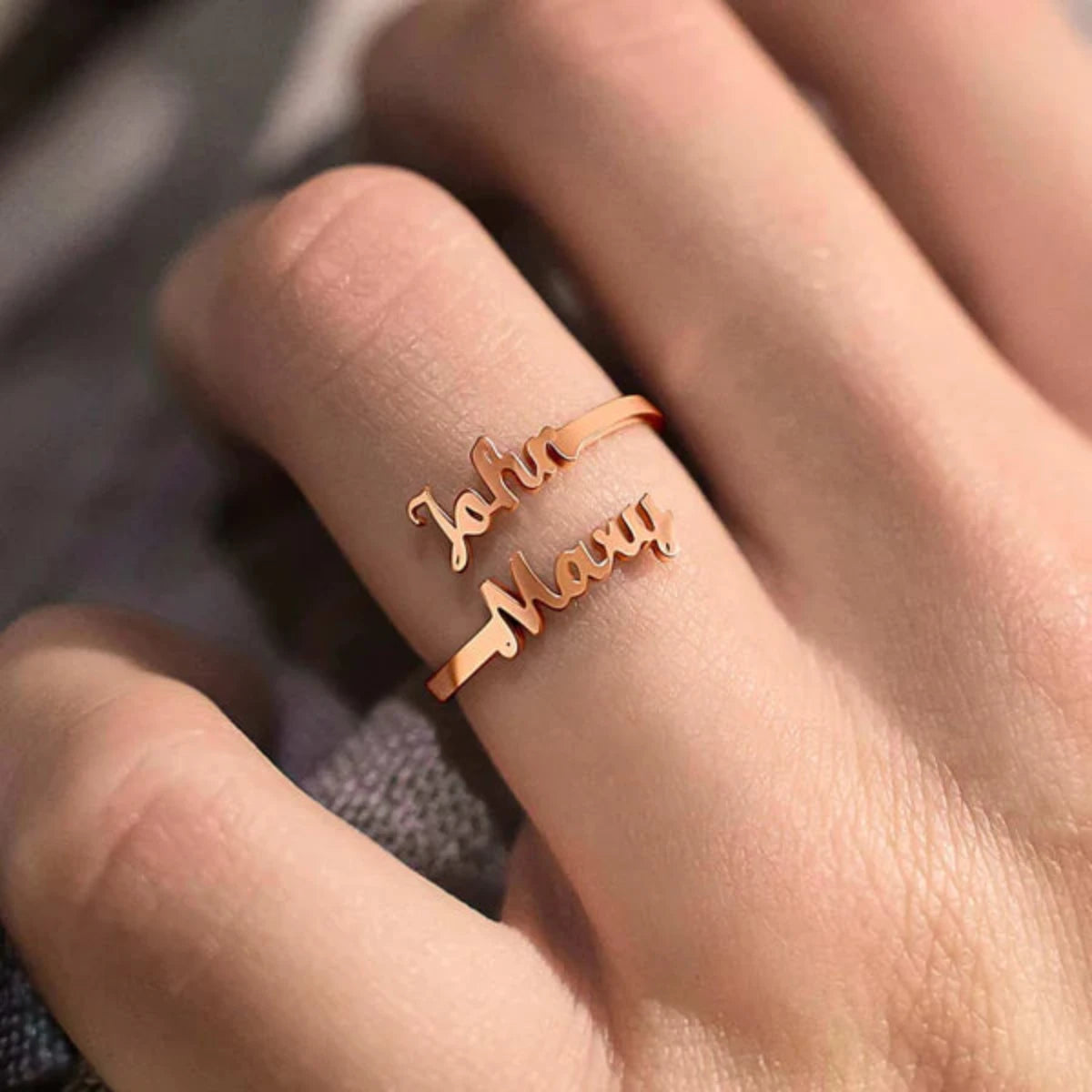 TogetherForever - Personaliseerbare Ring met Twee Namen voor een Speciale Verbinding