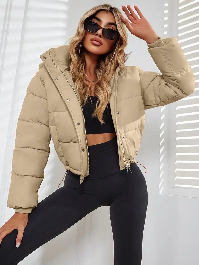 Casual Cropped Puffer Winterjas Voor Dames - Sasha