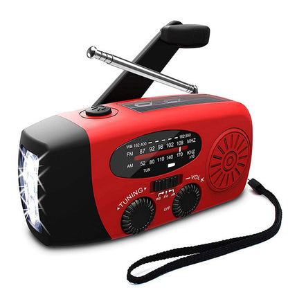 Zelfaangedreven Noodradio – Handopwinder, Solar, Zaklamp & Powerbank – FM/AM Radio, Onmisbaar voor Rampen en Noodgevallen