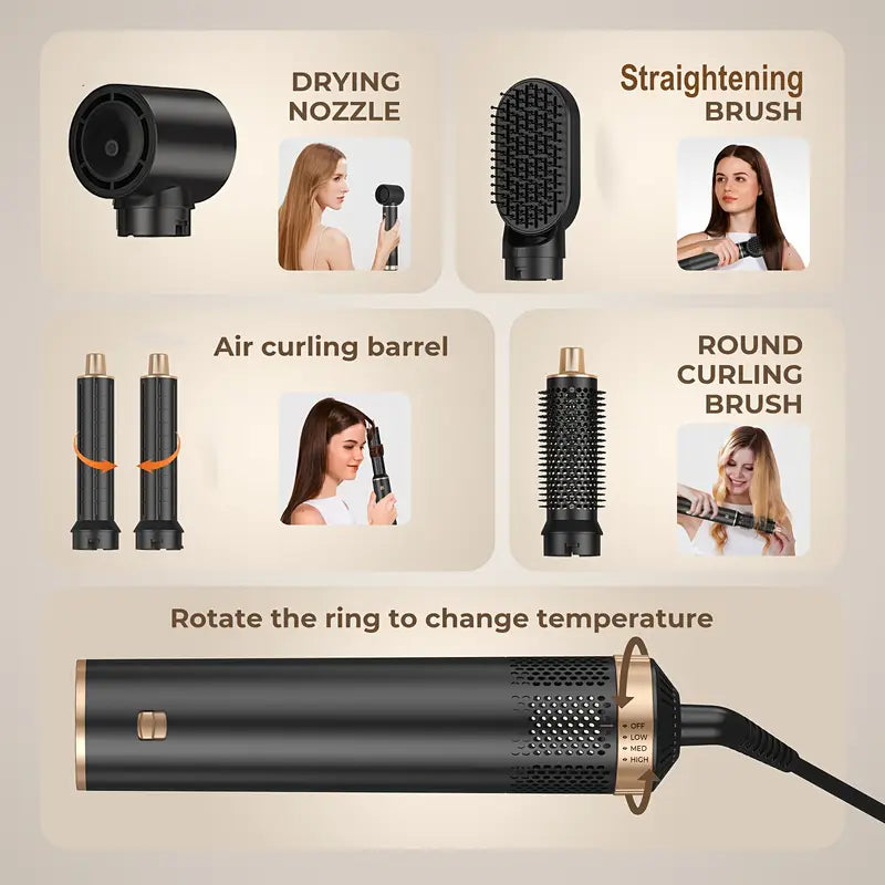 ProStyler 5-in-1 Haarstyling Set - Föhn, Krultang en Steilborstel