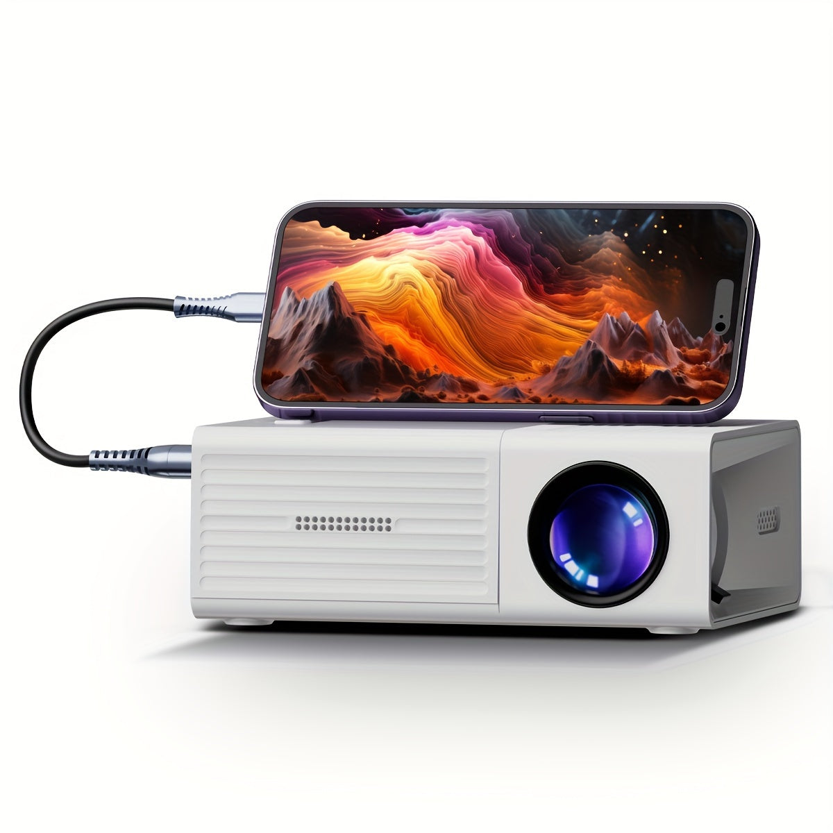 Ultra-Heldere Mini Projector 3000 Lumen – Draagbaar, HDTV & USB, Ideaal voor Thuisbioscoop & Buiten!