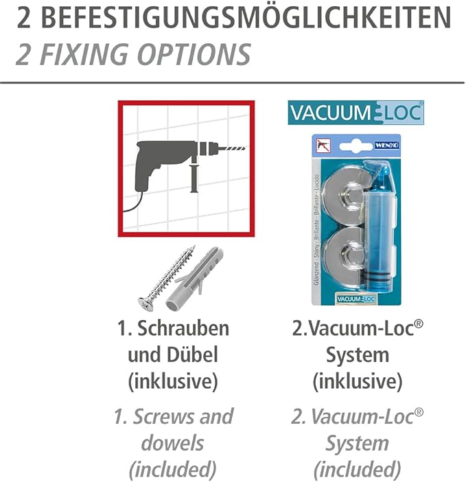 Vacuum-Loc Wandhaken Duo Capri – Boorvrije & Sterke Wandmontage voor Badkamer & Keuken