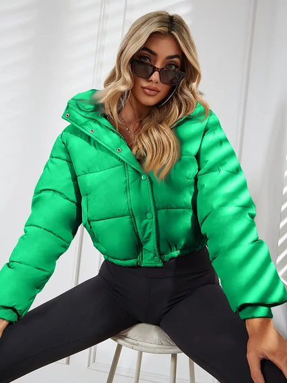 Casual Cropped Puffer Winterjas Voor Dames - Sasha