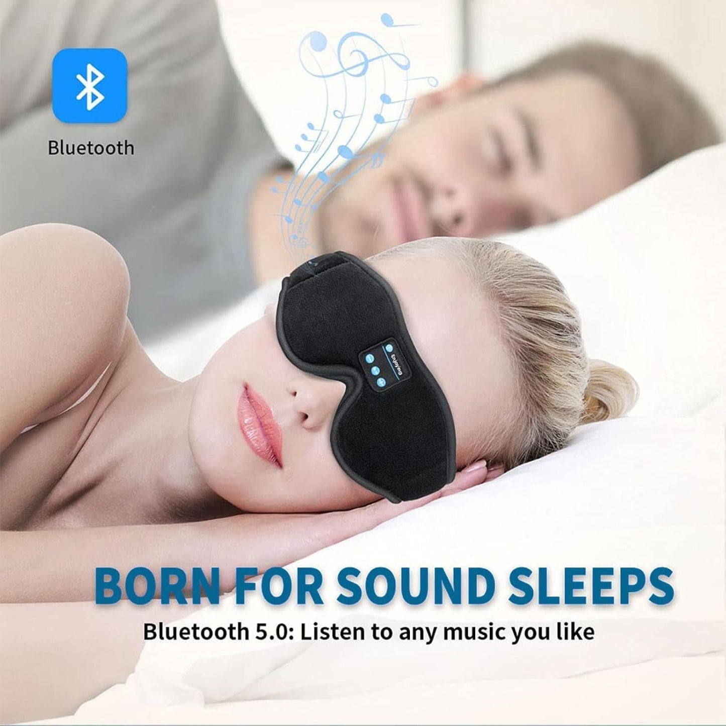 SleepSync - Slaapmasker Met Geluidsintegratie - Comfortabele Slaap