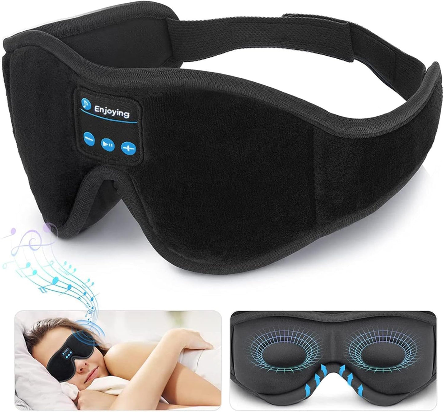 SleepSync - Slaapmasker Met Geluidsintegratie - Comfortabele Slaap