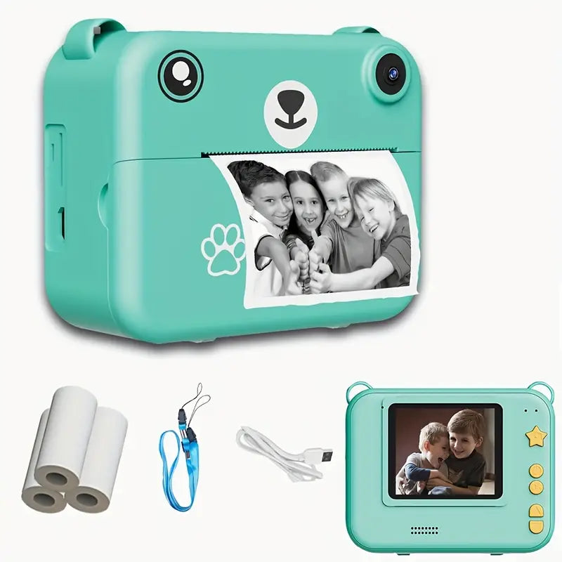 SnapKid - Compacte Instant Camera voor Kinderen - 1080P HD, Foto & Video, Inclusief Afdrukpapier & USB-oplader