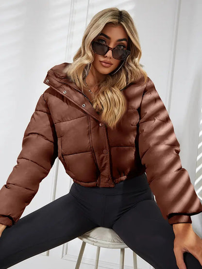 Casual Cropped Puffer Winterjas Voor Dames - Sasha