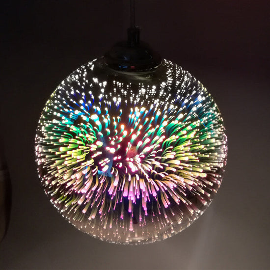 Moderne 3D Kleurrijke Vuurwerk Hanglamp -  Creatieve Glazen Koepellamp voor Unieke Sfeerverlichting