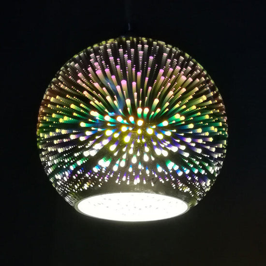 Moderne 3D Kleurrijke Vuurwerk Hanglamp -  Creatieve Glazen Koepellamp voor Unieke Sfeerverlichting