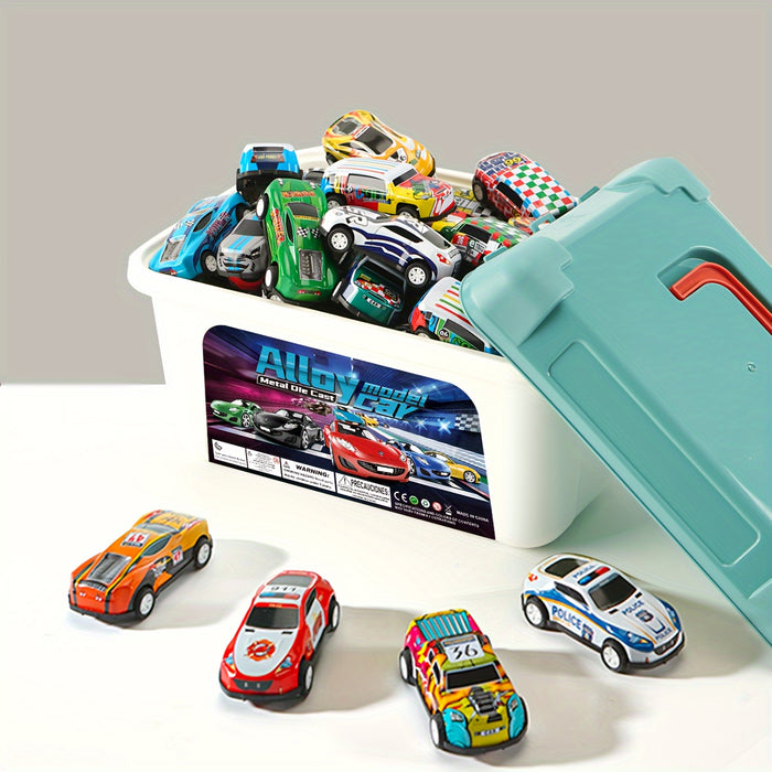 Auto Mania – Dynamische Speelgoed Auto Set met 50 Auto's en Handige Opbergbak – Perfect Cadeau voor Kinderen