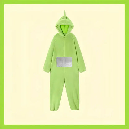 Teletubbies Pyjama's – Ultra-zachte Flanel Jumpsuit met Capuchon voor Halloween en Kostuumspel