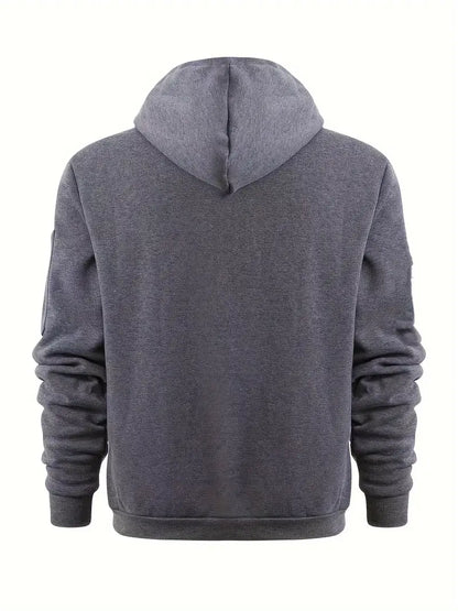 Heren Hoodie met Halve Rits – Casual Lange Mouwen, Kangoeroezak, Comfortabel voor Herfst & Winter