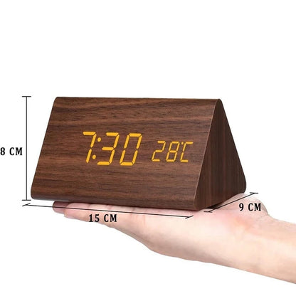 Digitale Wekker - WoodClock - LED Display - Spraakbesturing