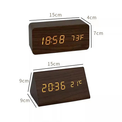 Digitale Wekker - WoodClock - LED Display - Spraakbesturing