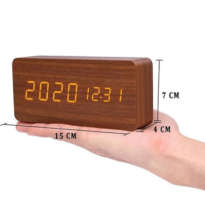 Digitale Wekker - WoodClock - LED Display - Spraakbesturing