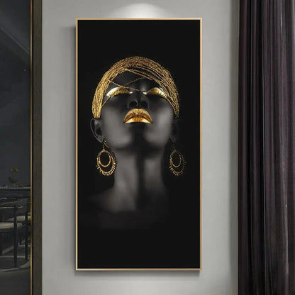 Golden Grace - Elegante Canvas Wandkunst voor een Luxe Interieur