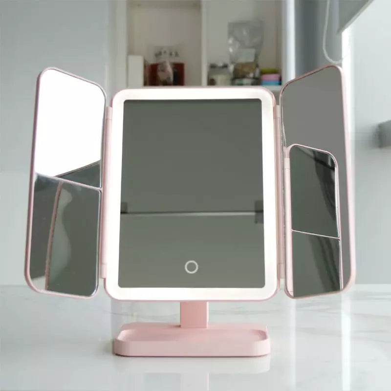 Horm LED Mirror - Trifold Make-up Spiegel met driekleurige LED verlichting