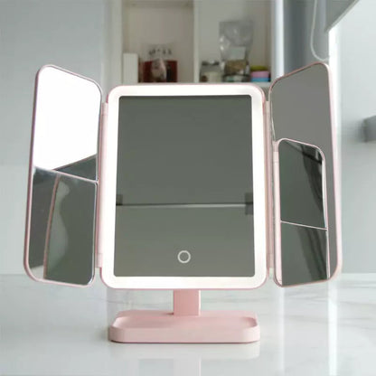 Horm LED Mirror - Trifold Make-up Spiegel met driekleurige LED verlichting