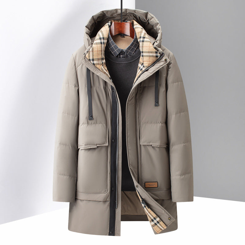 Heren Parka Winterjas Met Capuchon En Geruite Voering - MUTERRY