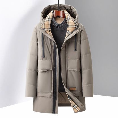 Heren Parka Winterjas Met Capuchon En Geruite Voering - MUTERRY