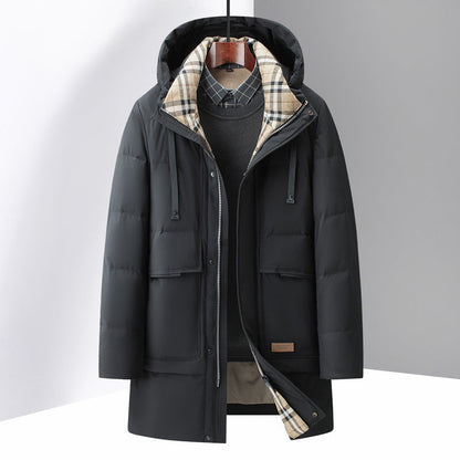 Heren Parka Winterjas Met Capuchon En Geruite Voering - MUTERRY