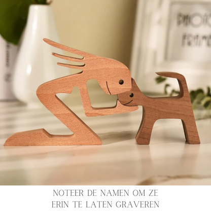 PawsLovely Natural - Natuurlijk houten dierenbeeldje voor een gezellige thuissfeer