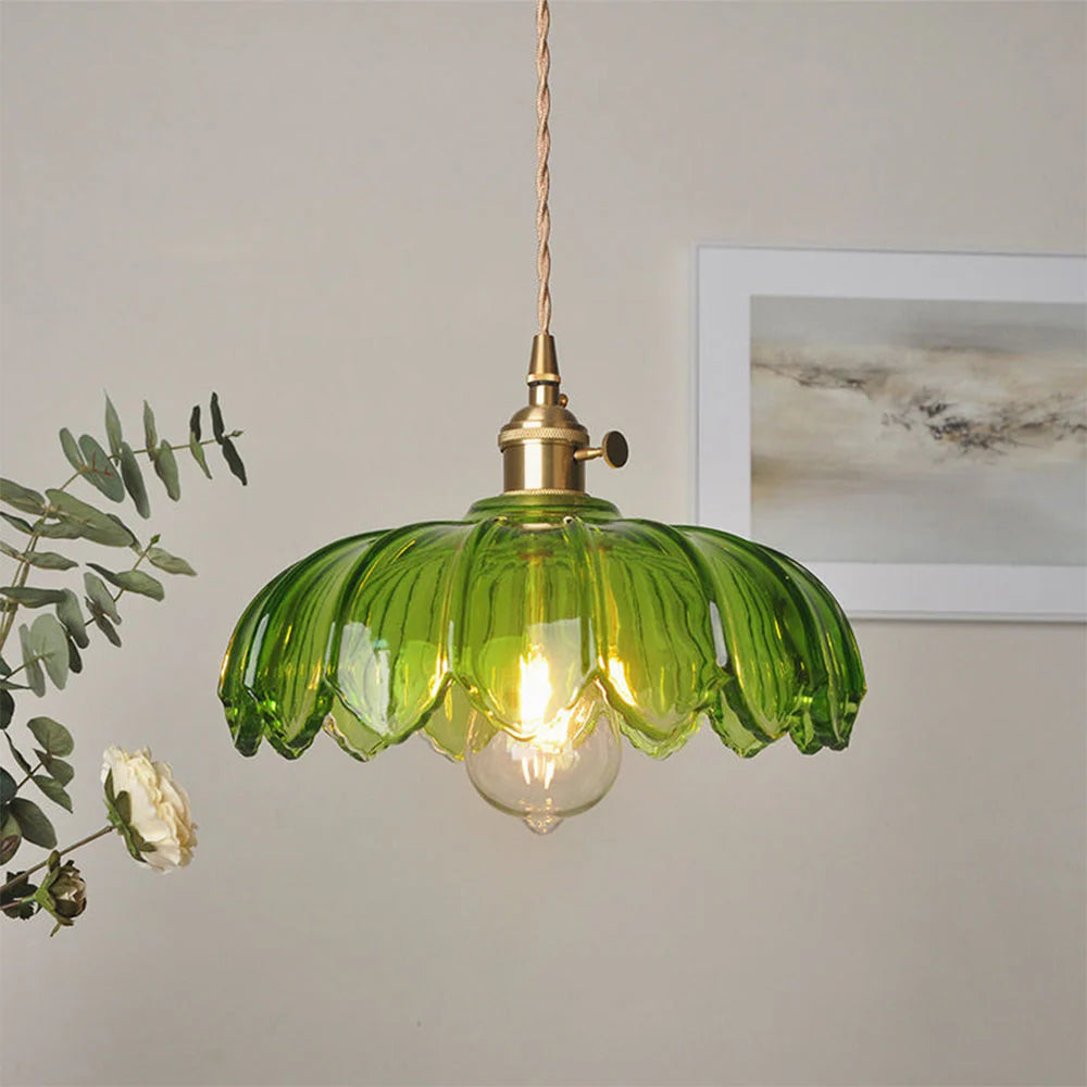 FloraLume - Vintage Glazuur Bloemen Hanglamp