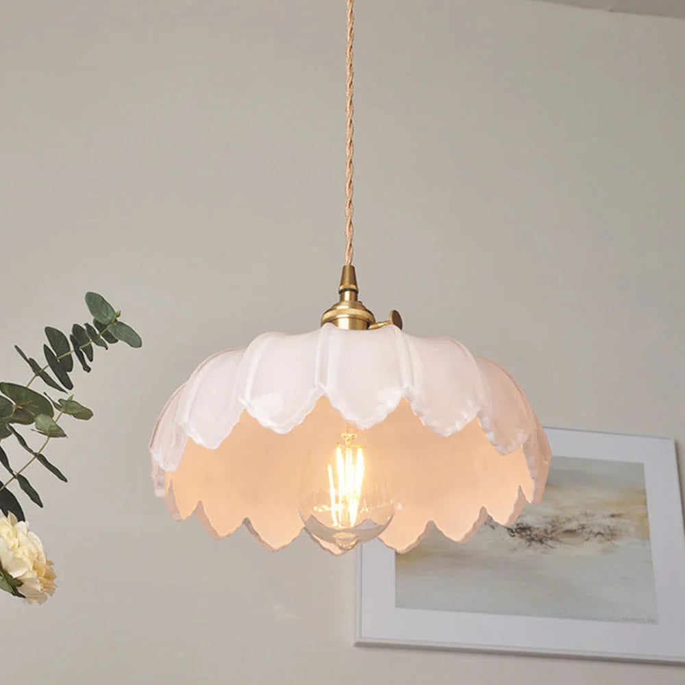 FloraLume - Vintage Glazuur Bloemen Hanglamp