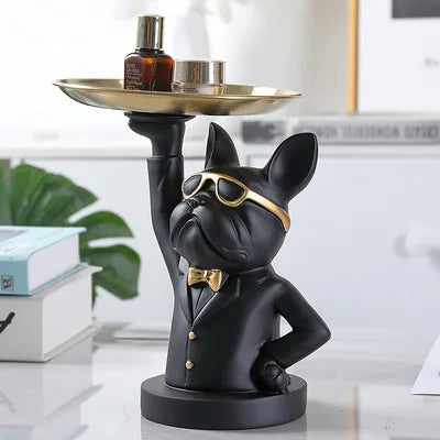 French Bulldog Beeldje met Dienblad – Charmante & Stijlvolle Decoratie voor je Huis