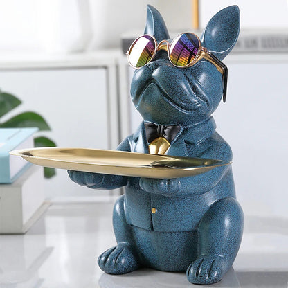 French Bulldog Beeldje met Dienblad – Charmante & Stijlvolle Decoratie voor je Huis