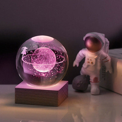 GalaxyLuxe - 3D Kristallen Universum Lamp voor Sfeervolle Decoratie