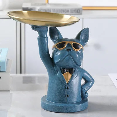 French Bulldog Beeldje met Dienblad – Charmante & Stijlvolle Decoratie voor je Huis