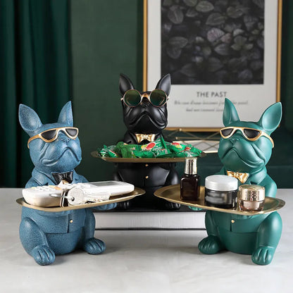 French Bulldog Beeldje met Dienblad – Charmante & Stijlvolle Decoratie voor je Huis