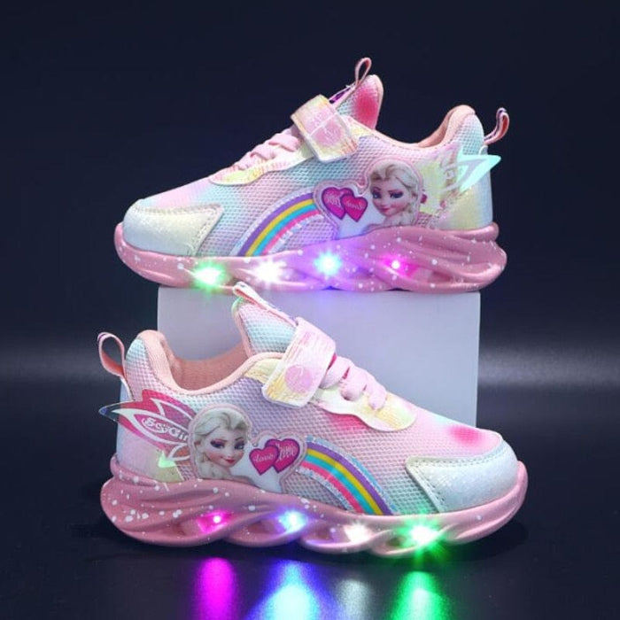 SparkleStride Rainbow LED Sneakers – Glitterende Kinderschoenen voor Avontuurlijke Kleintjes