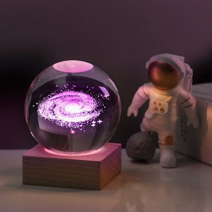 GalaxyLuxe - 3D Kristallen Universum Lamp voor Sfeervolle Decoratie