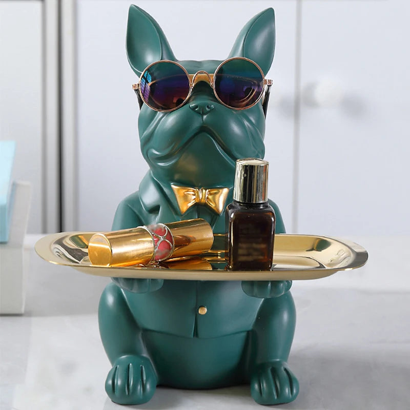 French Bulldog Beeldje met Dienblad – Charmante & Stijlvolle Decoratie voor je Huis