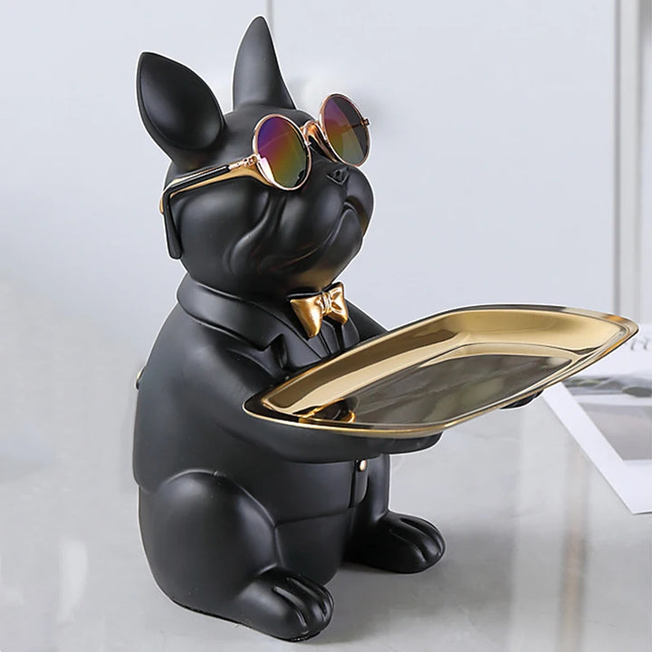 French Bulldog Beeldje met Dienblad – Charmante & Stijlvolle Decoratie voor je Huis