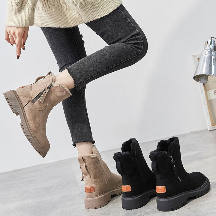 Yara - Suede Laarzen Met Bont Dames