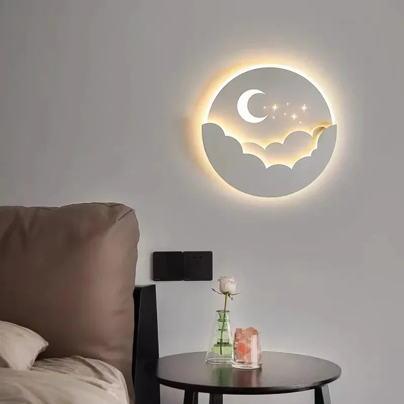 Magische LED Wandlamp met Maan en Sterren │ Creëer een Betoverende Sfeer in je Kamer