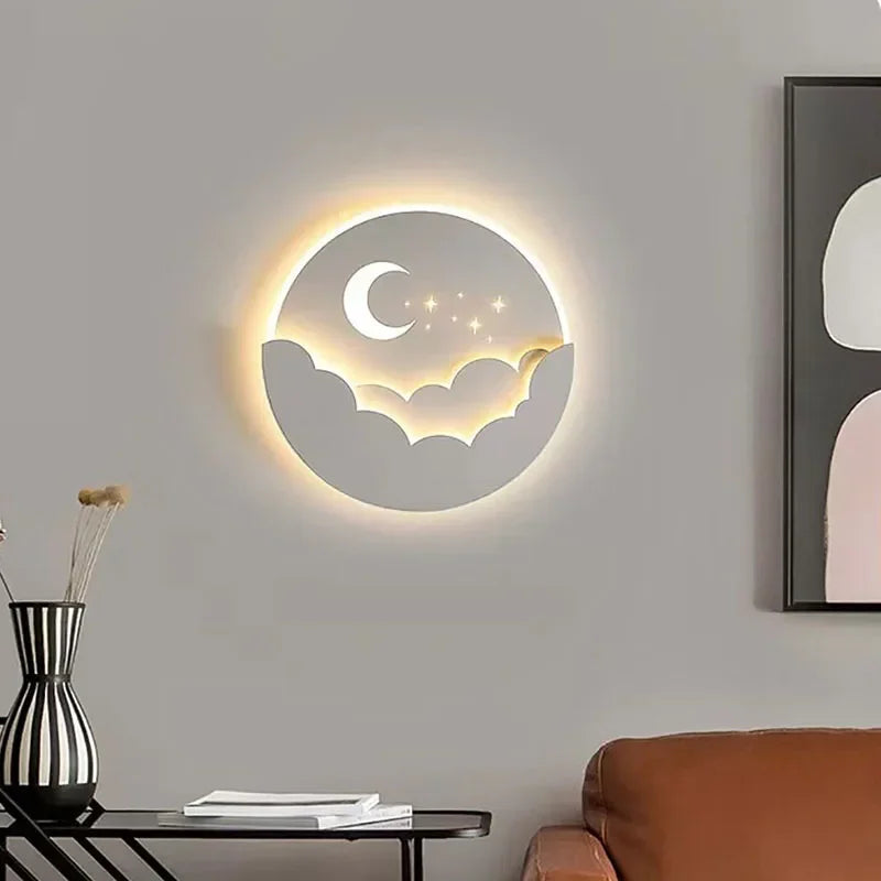 Magische LED Wandlamp met Maan en Sterren │ Creëer een Betoverende Sfeer in je Kamer