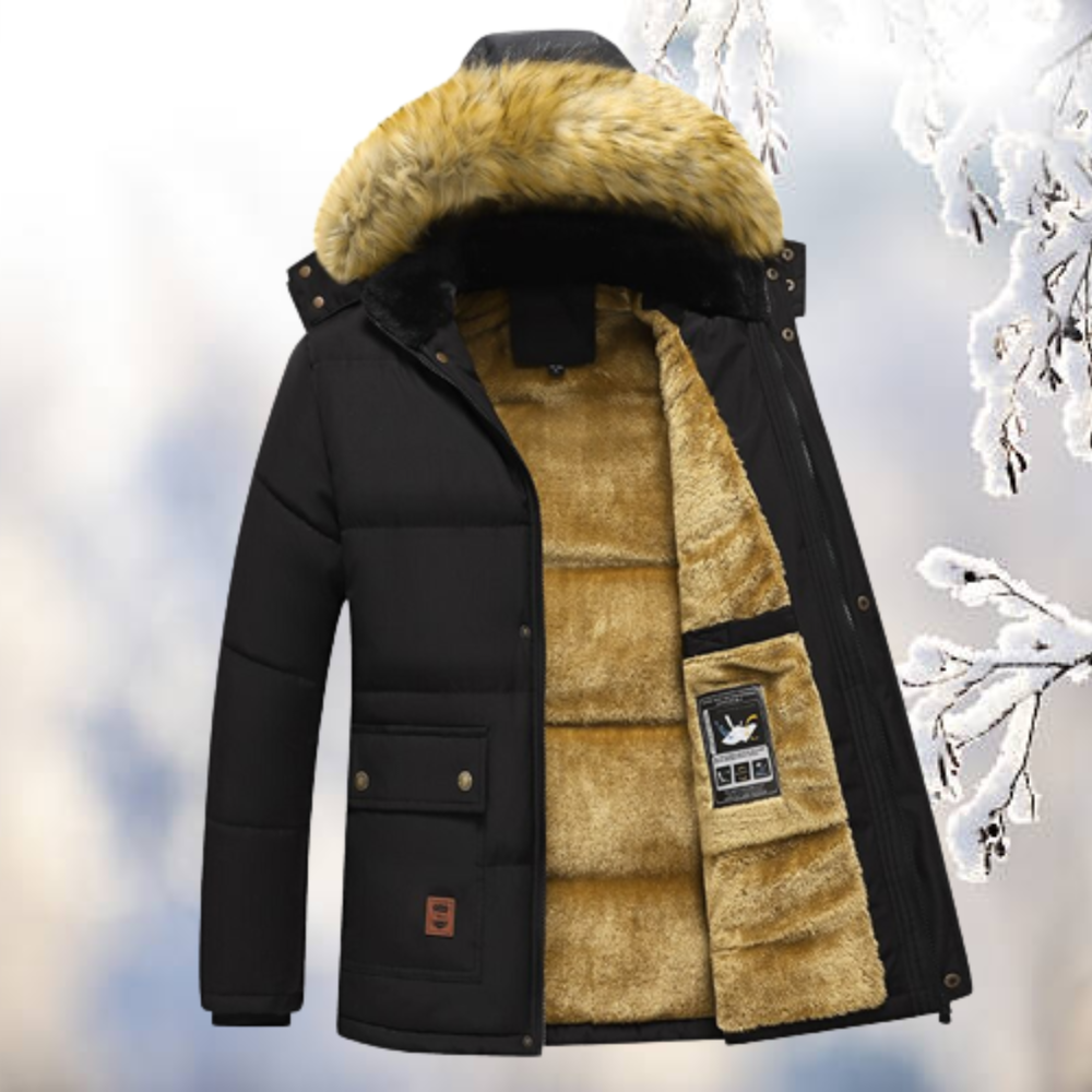 Warme Winterparka Winterjas Voor Heren Met Capuchon Van Bont - NICOLAS